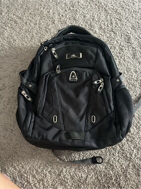 Black Travel Backpack with Multiple Compartments - High Sierra